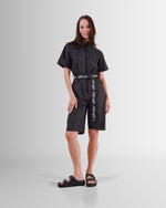 Black Belted Short Jumpsuit