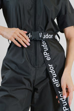 Black Belted Short Jumpsuit