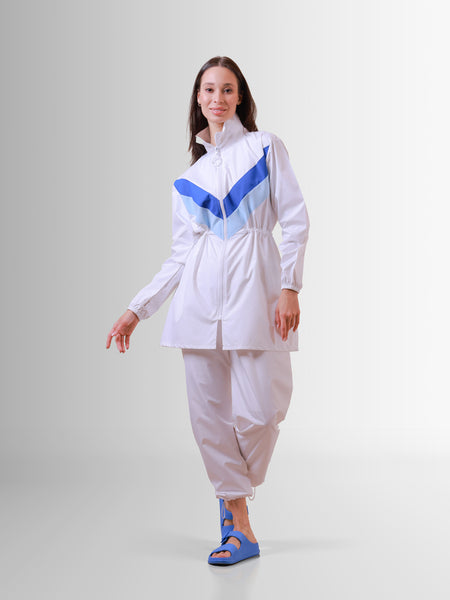 White Zippered Burkinis
