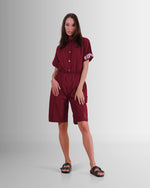 Maroon Short Jumpsuit
