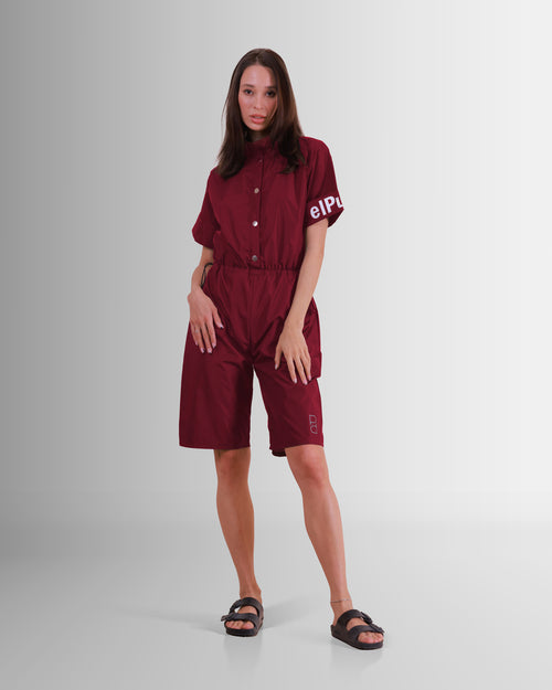 Maroon Short Jumpsuit