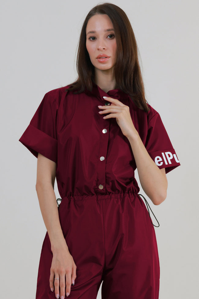 Maroon Short Jumpsuit