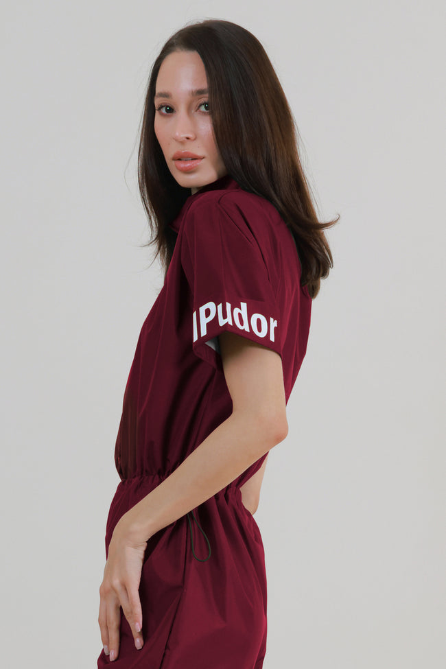 Maroon Short Jumpsuit