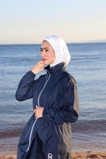 Navy Blue Burkini With Blue Zipper