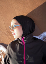 Black Burkini With Pink/ Purple Zipper