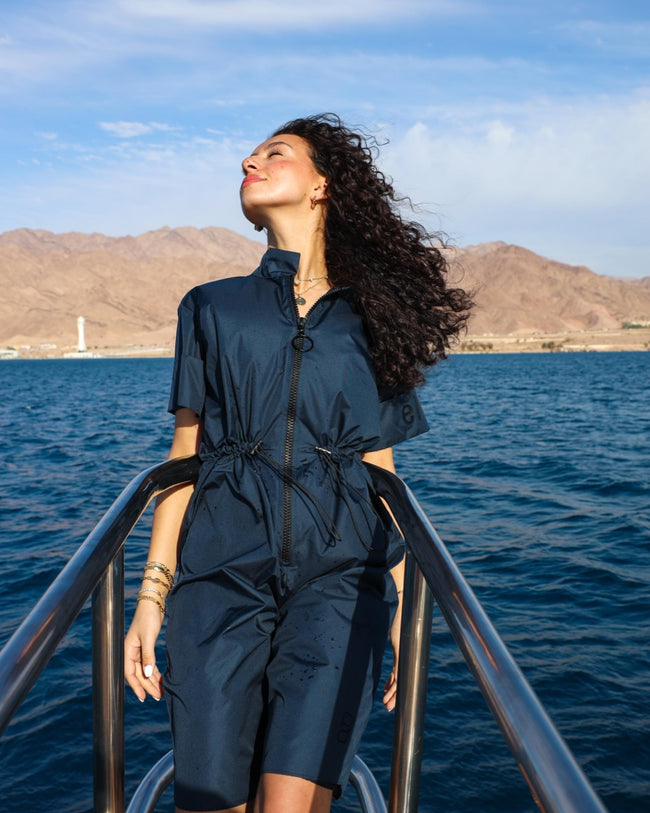 Navy Blue Short Jumpsuit