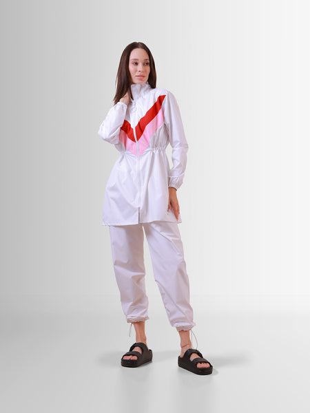White Zippered Burkinis